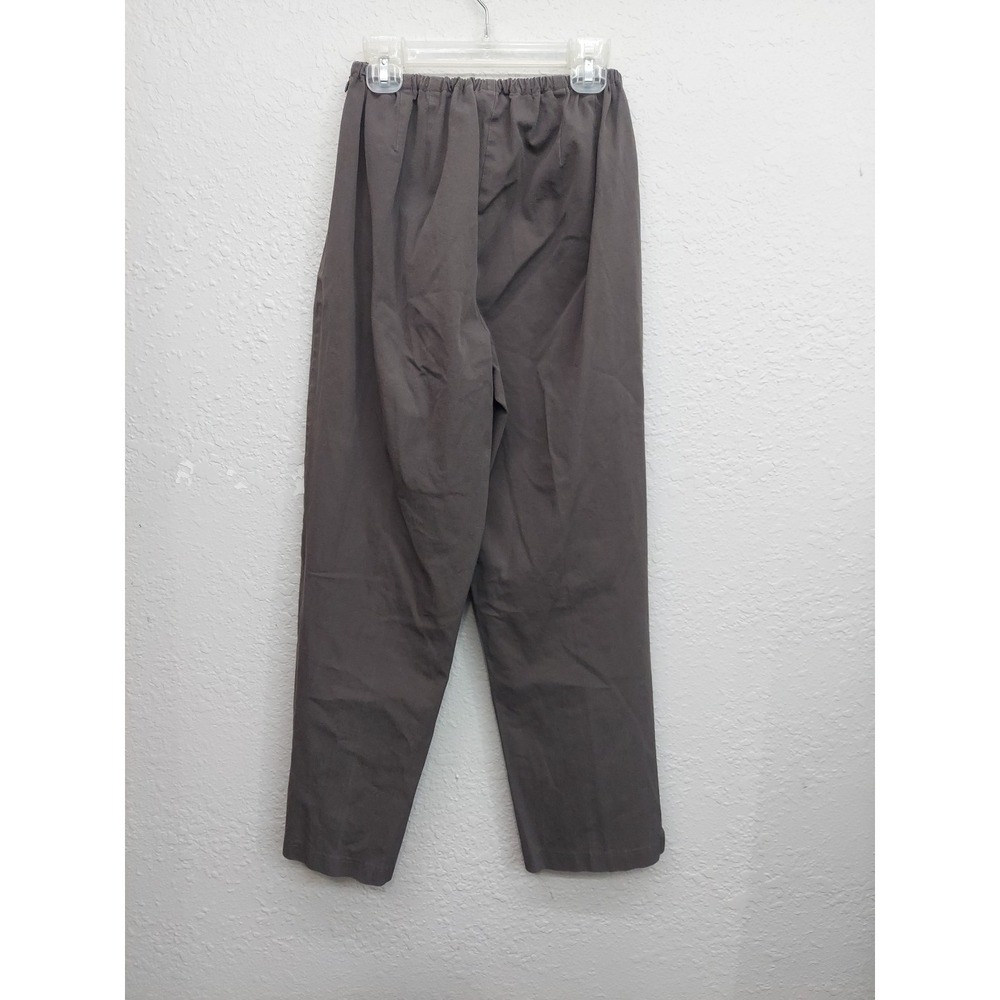 Eileen Fisher Cropped Elastic-Waist Relaxed Pants in Olive Gray - Picture 2 of 12